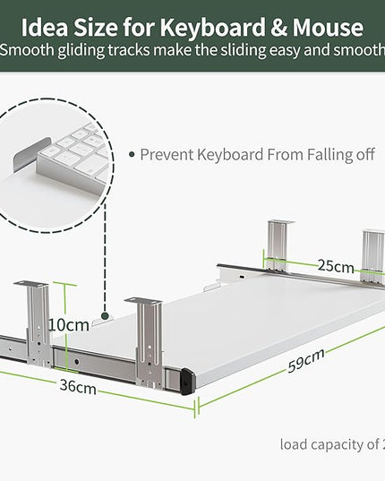 FEZIBO Standing Desk with Keyboard Tray, 63 × 24 Inches Electric Height Adjustable Desk, Sit Stand Up Desk, Computer Office Desk, White - LeafyLoom
