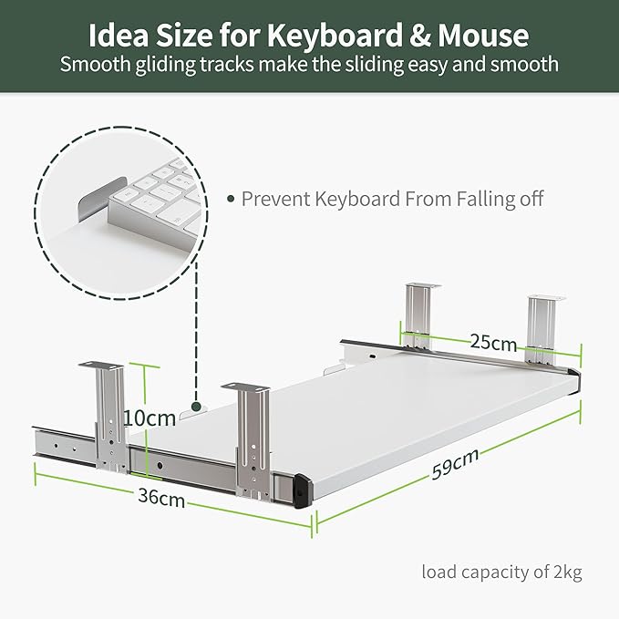 FEZIBO Standing Desk with Keyboard Tray, 63 × 24 Inches Electric Height Adjustable Desk, Sit Stand Up Desk, Computer Office Desk, White - LeafyLoom