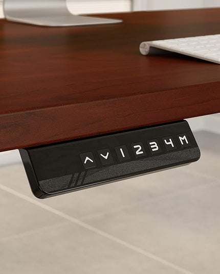 Bush Business Furniture Move 60 Electric Ergonomic Sit-Stand Computer Table for Home and Professional Office, 72W x 30D, Hansen Cherry - LeafyLoom