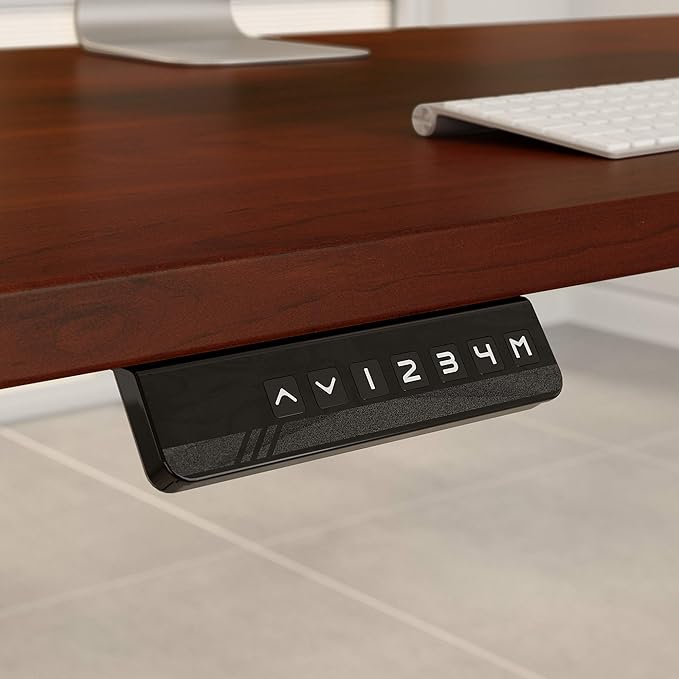 Bush Business Furniture Move 60 Electric Ergonomic Sit-Stand Computer Table for Home and Professional Office, 72W x 30D, Hansen Cherry - LeafyLoom