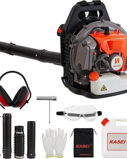 Leaf Blower by KASEI, 43CC 2-Stroke Backpack Gas Powered Leaf Blower, 200MPH Wind Speed & 530CFM Air Volume, EPA Certified Blowers for Lawn Care - LeafyLoom