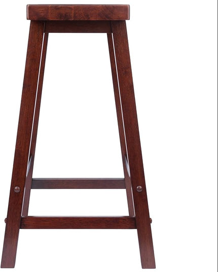 Winsome Wood Jonathan Kitchen Walnut Cart and Satori Walnut Stool - LeafyLoom