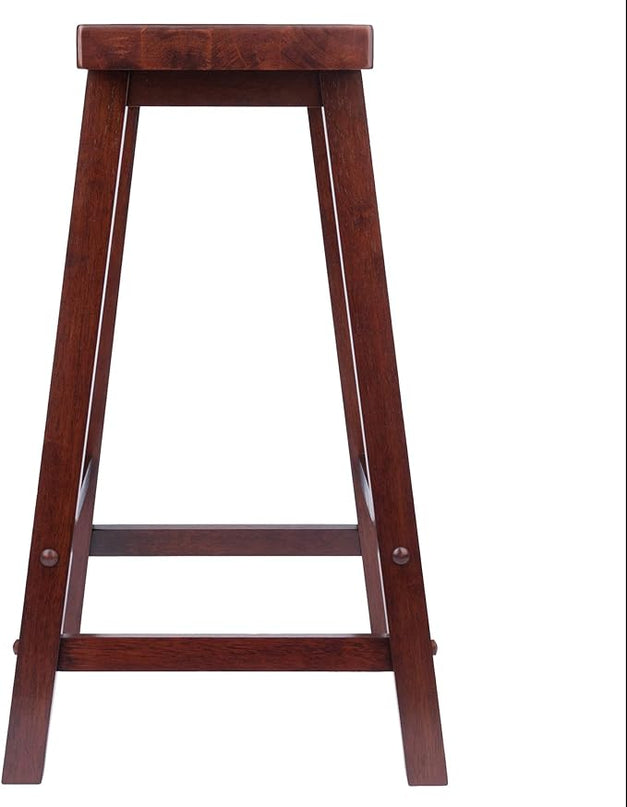Winsome Wood Jonathan Kitchen Walnut Cart and Satori Walnut Stool - LeafyLoom