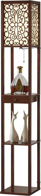 Artiva USA Etagere Shelf Floor lamp with Drawer - LeafyLoom