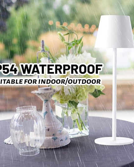 Maksone 2 pack RGB Cordless Table Lamp, 6600mWh Rechargeable Battery Desk Lamp, 3000K Stepless Dimming and Led Color Changing Night Light, IP54 Waterproof Outdoor Portable Lamp for Patio (White) - LeafyLoom