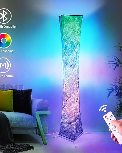 Floor Lamp, RGB Color Changing Led Smart Lamp, Music Sync, APP Remote Control, 62'' Standing Lamp for Living Room Bedroom Game Room - LeafyLoom