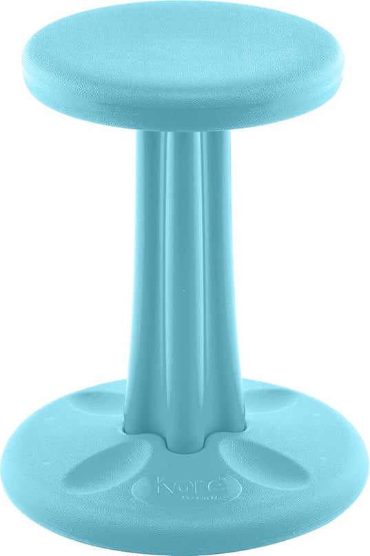 Kore Kids Junior Wobble Chair - Flexible Seating Stool for Classroom, Elementary School, ADD/ADHD - Made in The USA - Junior- Age 8-9, Grade 3-4, Pale Blue (16in) - LeafyLoom