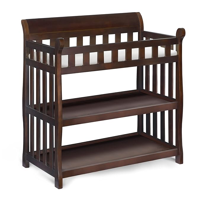 Delta Children Bentley 4-in-1 Convertible Crib and Eclipse Changing Table Bundle, Black Cherry - LeafyLoom