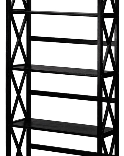 Casual Home Montego 5-Shelf Bookcase, Black (New) - LeafyLoom