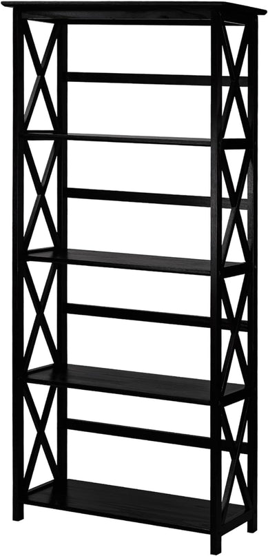 Casual Home Montego 5-Shelf Bookcase, Black (New) - LeafyLoom