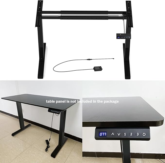Electric Adjustable Standing Computer Desk Frame, Standing Adjustable Desk Legs, Standing Desk Base Only,Sit Stand Desk Frame for Home and Office(Black) - LeafyLoom