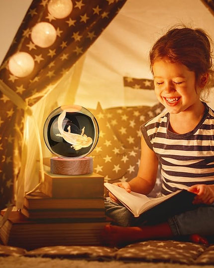 Large 3D Axolotl Crystal Ball Night Light, Axolotl Lamp 16 Color Changing with Remote Control for Bedroom Decor, Cool Desk Decor Gift for Teens Boys and Girls and Fans, Axolotl - LeafyLoom