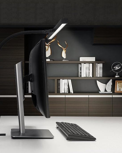 LED Architect Desk Lamp with Clamp and Clip On Desk Lamp 5-level Color Temperature and 5-level Dimmable Modern Desk Lamp 12W Black(Including Desktop Use) - LeafyLoom