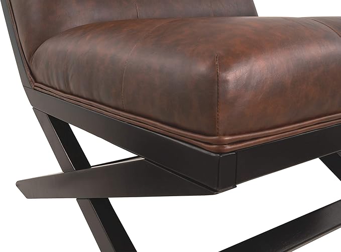 Signature Design by Ashley Sidewinder Mid-Century Modern Faux Leather Accent Chair, Brown - LeafyLoom