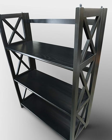 Casual Home Montego 3-Shelf Folding Bookcase, Black (New) - LeafyLoom