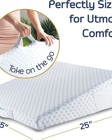Nestl Bed Wedge Pillow - Wedge Pillow for Sleeping to Reduce Acid Reflux, Wedge Pillows for After Surgery 8-in-1 Triangle Pillow Wedge, Cooling Gel Memory Foam Wedge Snoring Pillow -7.5 Inch - LeafyLoom