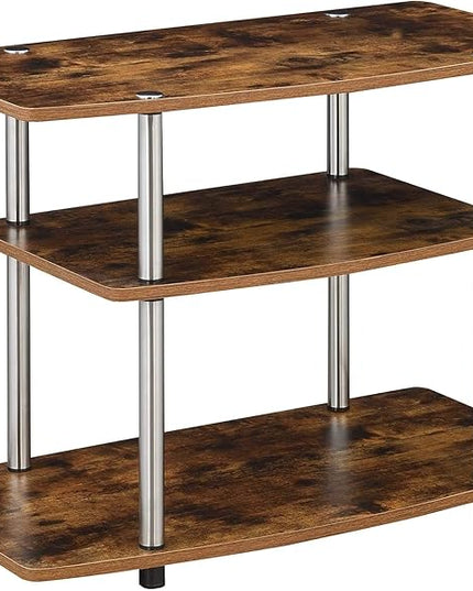 Convenience Concepts Designs2Go 3-Tier TV Stand, 31.5", Barnwood - LeafyLoom