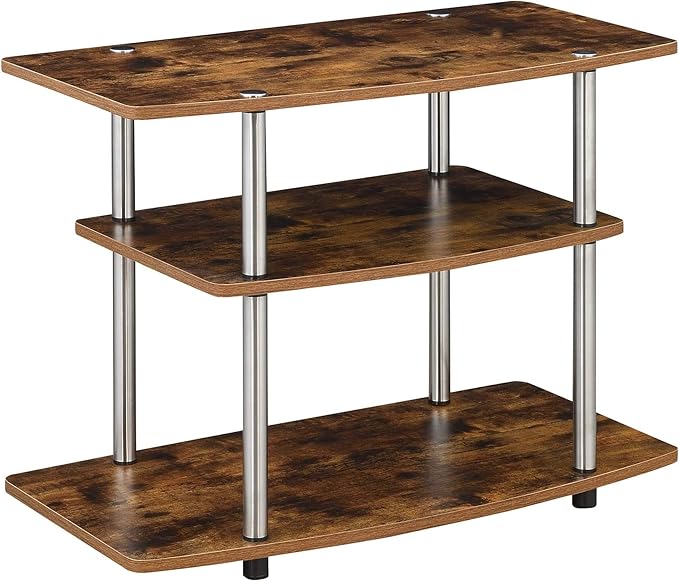 Convenience Concepts Designs2Go 3-Tier TV Stand, 31.5", Barnwood - LeafyLoom