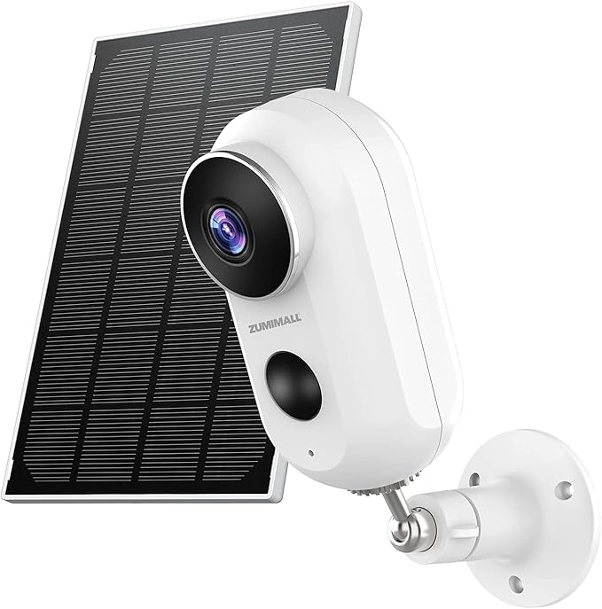 ZUMIMALL Solar Security Cameras Wireless Outdoor, 2K Outdoor Camera Wireless Solar Powered, 2.4G WiFi Battery Camera, 3MP Color Night Vision, Magnetic Mount,Siren,PIR/AI Analyse, IP66, Cloud, Alexa ZUMIMALL