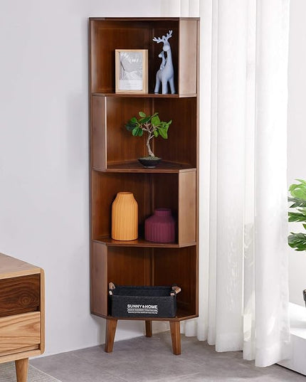 Industrial 4-Bookcase Cube Bookshelf for Home Office and Living Room Decoration - LeafyLoom