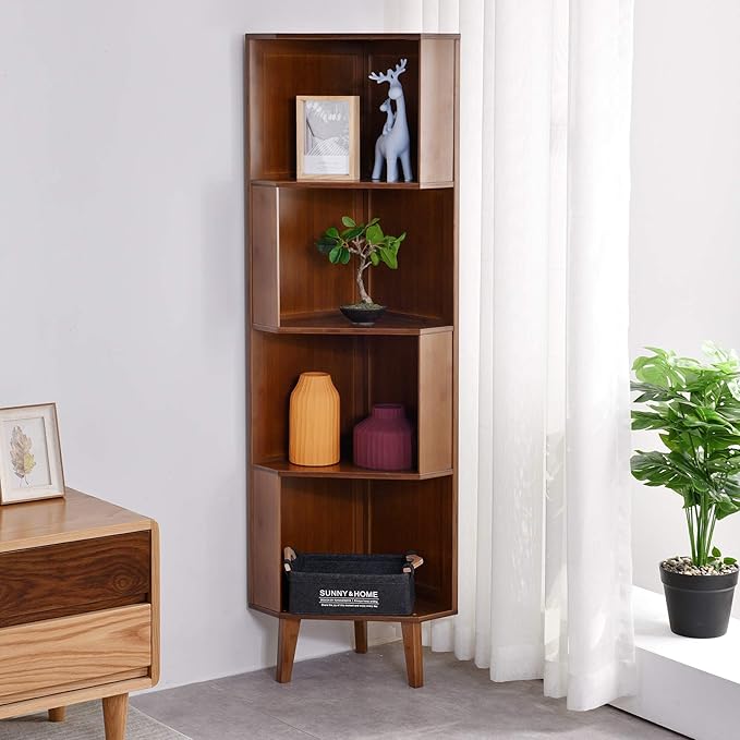 Industrial 4-Bookcase Cube Bookshelf for Home Office and Living Room Decoration - LeafyLoom