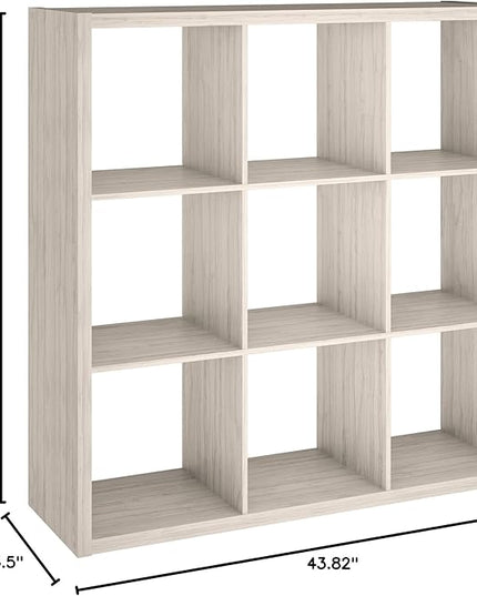 ClosetMaid 4589 Decorative Open Back 9-Cube Storage Organizer, Bleached Walnut - LeafyLoom