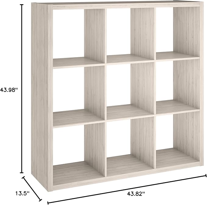 ClosetMaid 4589 Decorative Open Back 9-Cube Storage Organizer, Bleached Walnut - LeafyLoom