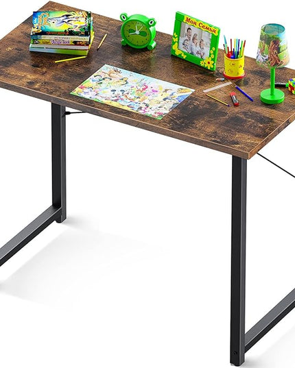 Coleshome 32 Inch Computer Desk, Modern Simple Style Desk for Home Office, Study Student Writing Desk, Vintage - LeafyLoom