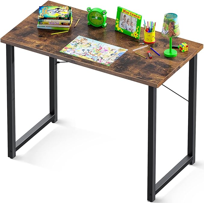 Coleshome 32 Inch Computer Desk, Modern Simple Style Desk for Home Office, Study Student Writing Desk, Vintage - LeafyLoom