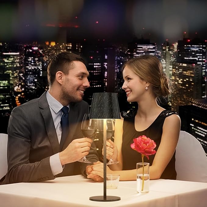 2 Pack Dimmable Table Lamp 3000k Warm White, IP54 Wireless Bottle Lamp for Indoor and Outdoor, 5000 mAh Rechargeable Table Lamp for Family, Restaurant & Bar(Copper) - LeafyLoom