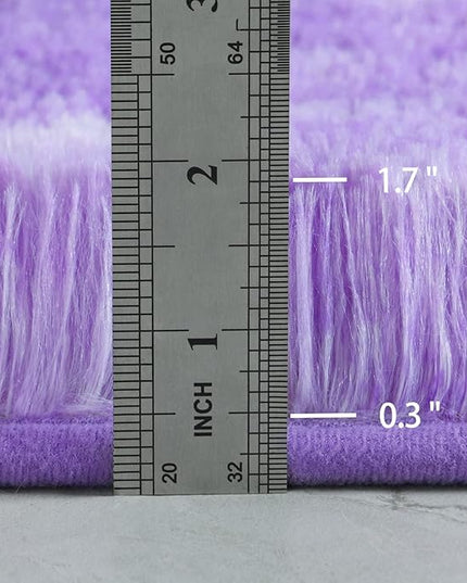 5x8 Large Area Rugs for Living Room, Super Soft Fluffy Modern Bedroom Rug, Tie-Dyed Purple Indoor Shag Fuzzy Carpets for Girls Kids Nursery Room Home Decor - LeafyLoom