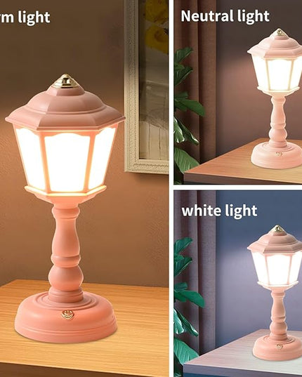 Mini Desk lamp Vintage, LED Desk Lamp Dimmable Table Lamp Reading Lamp with USB Charging Port, Sensitive Control, Eye-Caring Office Lamp,Very beautiful decorative desk lamp (Pink) - LeafyLoom