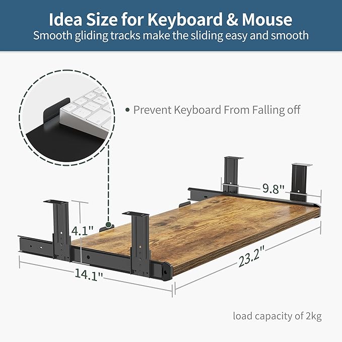 BANTI 55" x 24" Height Adjustable Electric Standing Desk with Keyboard Tray, Sit Stand up Desk with Splice Board, Black Frame/Rustic Brown Top - LeafyLoom