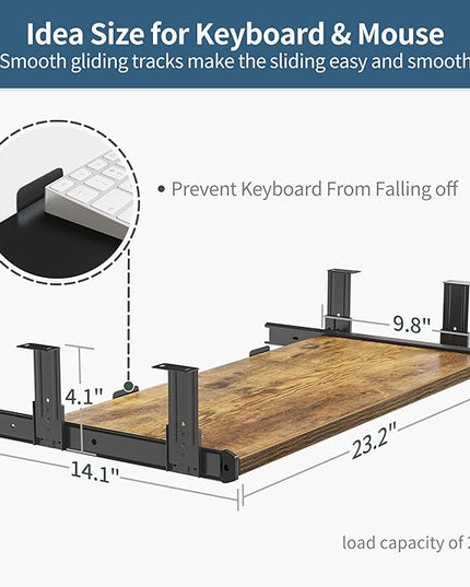 BANTI 48" x 24" Height Adjustable Electric Standing Desk with Keyboard Tray, Sit Stand up Desk with Splice Board, Black Frame/Rustic Brown Top - LeafyLoom