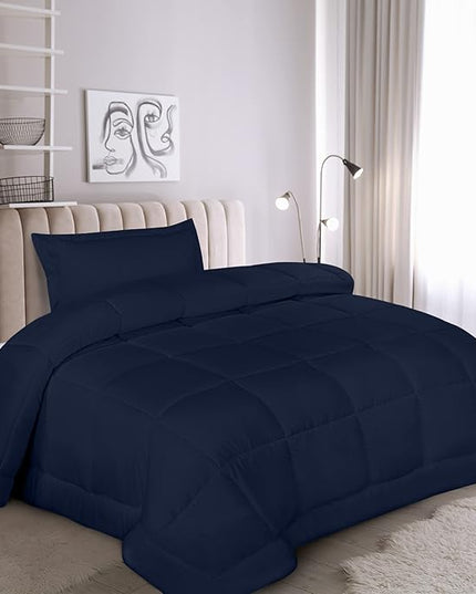 Utopia Bedding Twin Comforter Set Kids with 1 Pillow Sham, Bedding Comforter Sets, Down Alternative Navy Comforter, Soft and Comfortable, Machine Washable - LeafyLoom
