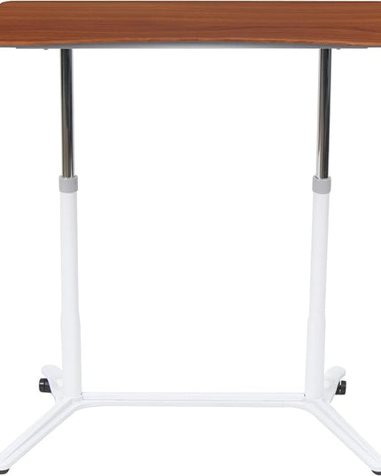 Calico Designs 51231 Sierra Height Adjustable Desk, White/Cherry, 37.5 Inch - LeafyLoom