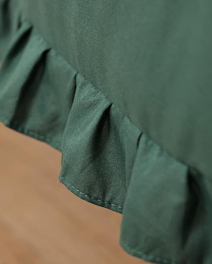 JANZAA Full Size Comforter Emerald Comforter Set 3PCS 1 Ruffled Comforter and 2 Pillow Cases Green Comforter Set Vintage Farmhouse Shabby Chic Bedding Soft All Season - LeafyLoom