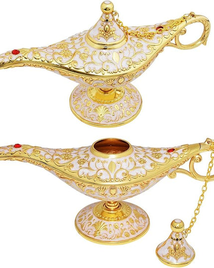 Vintage Legend Aladdin Lamp Magic Genie Wishing Light,Collectable Rare Classic Arabian Costume Props Lamp Tabletop Decor Crafts for Home/Wedding Decoration&Gift for Party/Halloween/Birthday - LeafyLoom