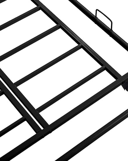 Twin Size Metal bed-Frame Daybed with trundle,Heavy Duty Steel Slat Support,Space Saving Sofa Bed,Modern 2 in 1 Sofa-Bed Frame for Kids Teens Adults,Bedroom Living Room Furniture,Black - LeafyLoom