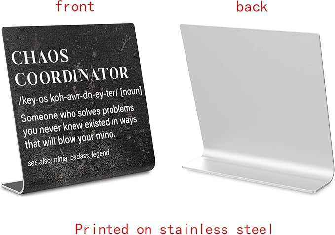 Chaos Coordinator Sign, Funny Office Desk Decor for Women, Men, Coworker, Mom, Friends, Boss, Lady, Decoration On Shelf Table Desk for Living Room Home Office dksg7 - LeafyLoom