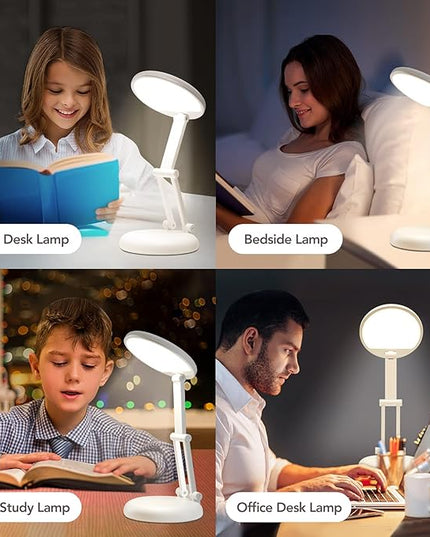 Battery Operated Lamp Rechargeable Lamp Foldable & Portable Light, 8 Brightness Dimmable Cordless Lamp Rechargeable Light Wireless Lamp Mini Lamp, Battery Lamp Battery Lights Nail Light for Desk, LED - LeafyLoom