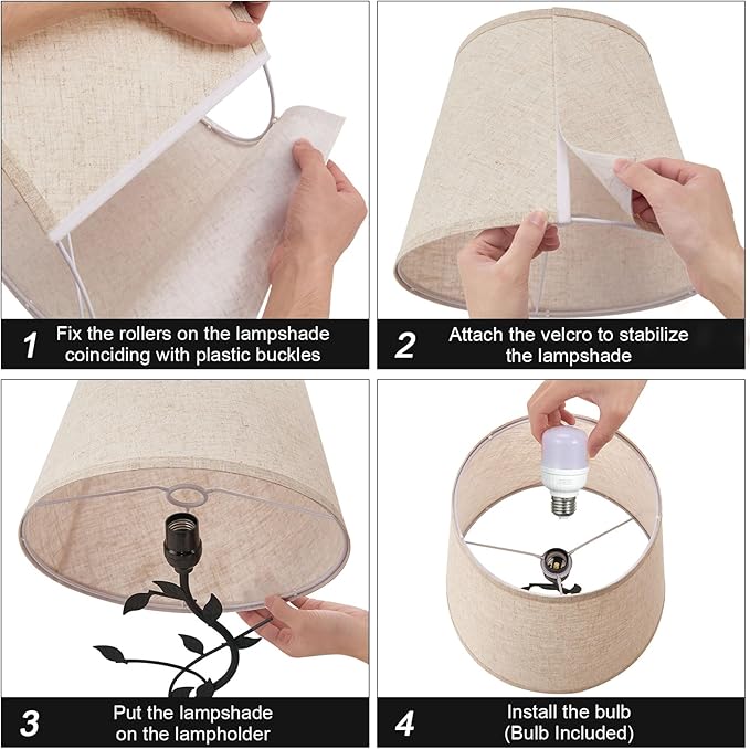 Kakanuo USB Touch Table Lamp Bedside Lamp with USB C Charging Ports for Living Room, Beige 3 Way Dimmable Traditional Nightstand Lamp Retro Table Lamp for Bedroom and Office (LED Bulb Included) - LeafyLoom