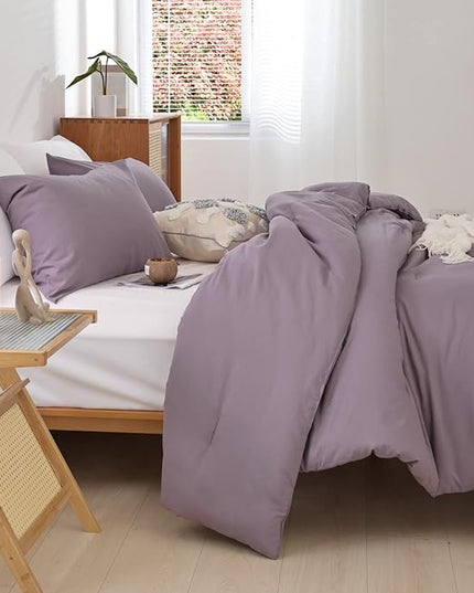 ROSGONIA California King Comforter Set Dusty Purple, 3pcs (1 Boho Cal King Comforter & 2 Pillowcases) All Season Bedding Bedspread Blanket Quilt - LeafyLoom
