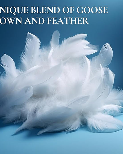 Royal Therapy King White Goose Feathers and Down Pillow, Premium White Bed Sleeping Breathable Hotel Collection Pillows - LeafyLoom