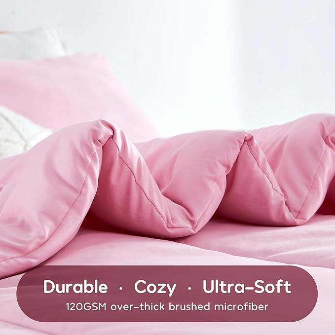 SLEEP ZONE Kids Pink Bedding Comforter Set Full/Queen Size - Super Soft & Cute Printed 3-Piece Comforter Set All Seasons for Girls, Fade Resistant, Machine Washable, Ballet Pink - LeafyLoom