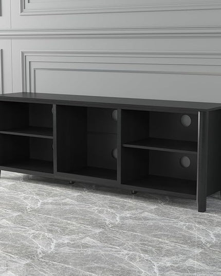 70Inch TV Stand Base, Entertainment Center Cabinet Media Console for Living Room, Bedroom, Black-1 - LeafyLoom