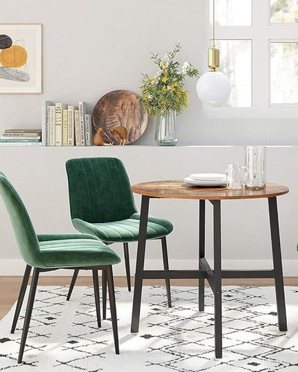 VASAGLE Round Dining Table, for Living Room, Office, Round Top, 31.5 x 31.5 x 29.5 Inches, Brown - LeafyLoom