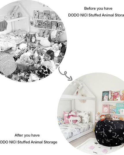 Bean Bag Chair COVER -(NO BEANS) for kids Teens, zipper opening, soft velvet, X-Large (34" Black) - LeafyLoom