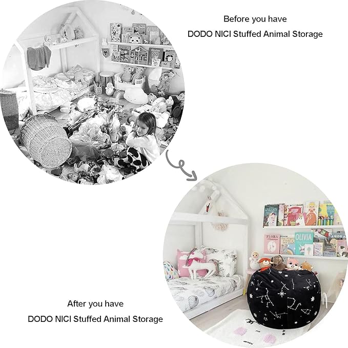 Bean Bag Chair COVER -(NO BEANS) for kids Teens, zipper opening, soft velvet, X-Large (34" Black) - LeafyLoom