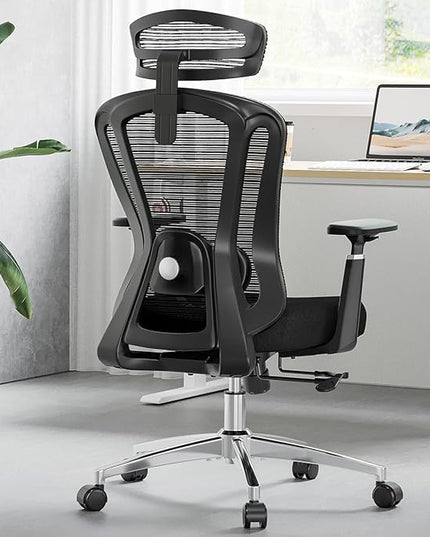 Farini Office Chair Ergonomic Desk Chair, High Back Office Chair with Wheels, Home Office Chair for Heavy People, Office Chair Adjustable Seat Depth, 3D Armrests and Adjustable Headrest, Black - LeafyLoom